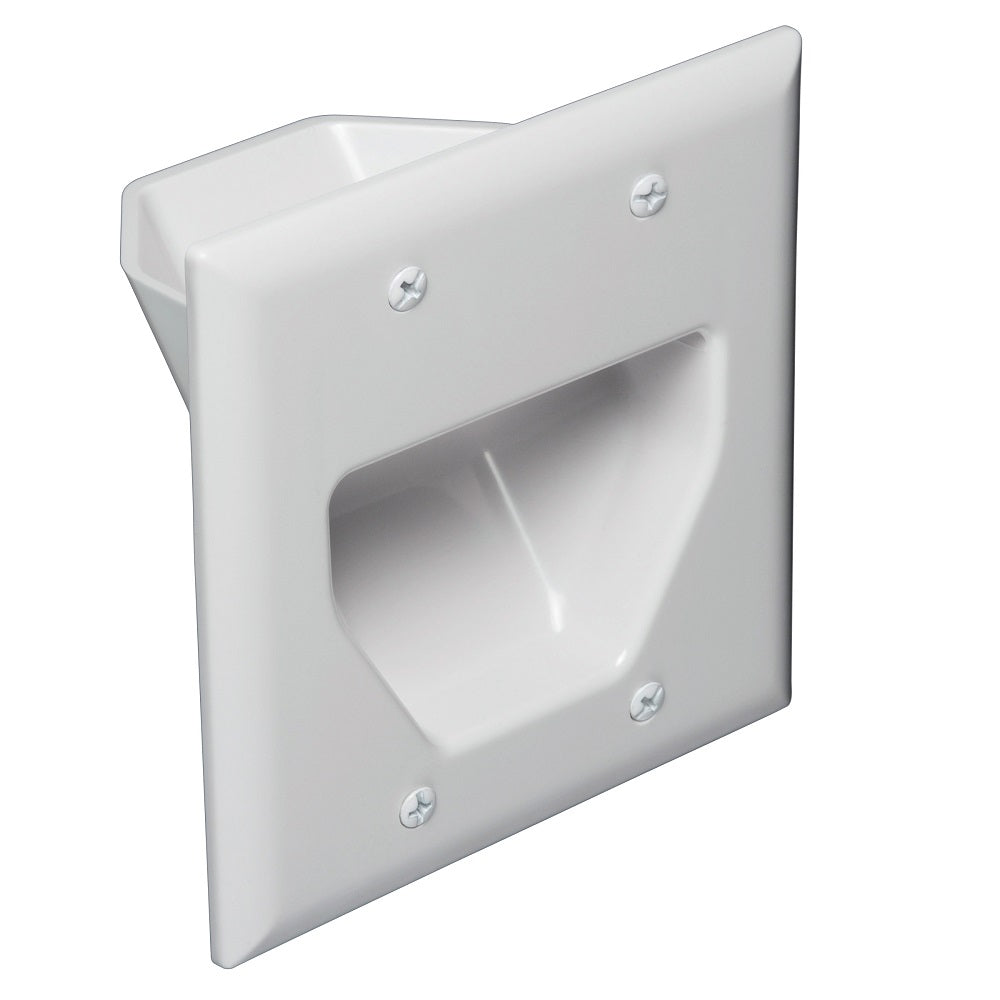 2-Gang Recessed Low Voltage Cable Plate, 2-Gang Recessed Low Voltage Cable Plate,